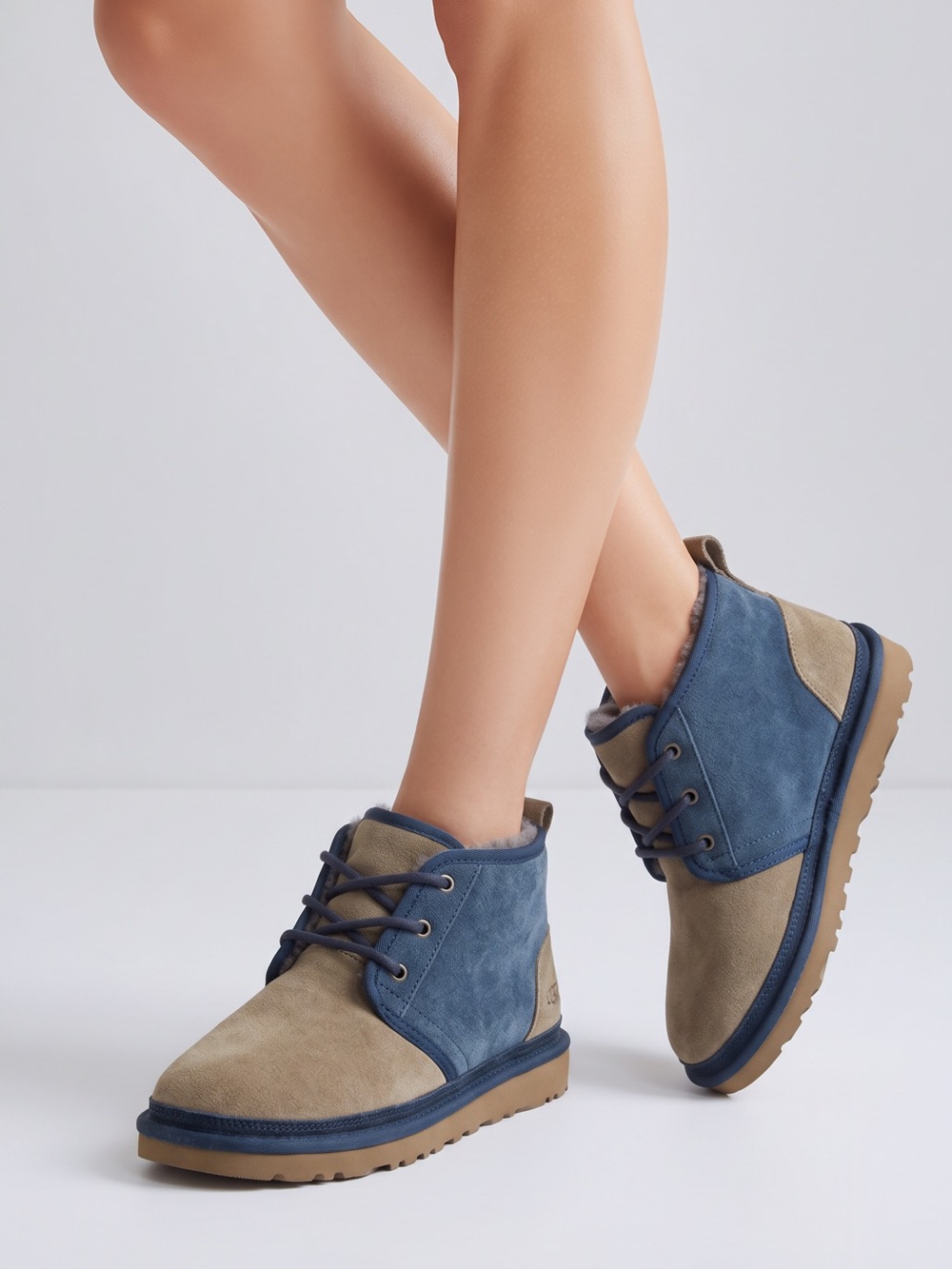 UGG Neumel Boot Gray/Blue Suede Women’s Size 11 Authentic Original 3236(READ)